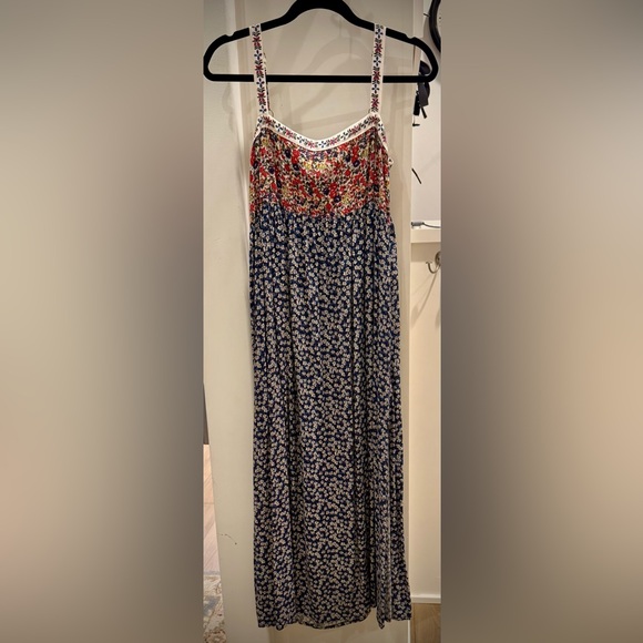 NATURAL LIFE Blue Smocked A-Line Maxi Skirt - Picture 1 of 5